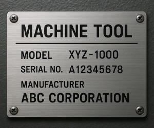 工作機械に取り付ける銘板