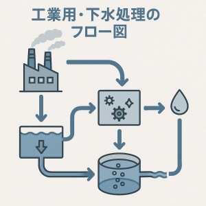 工業用・下水処理のフロー図