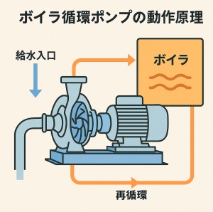 ボイラ循環ポンプ動作原理