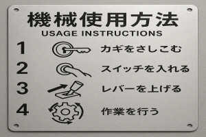 機械使用方法銘板